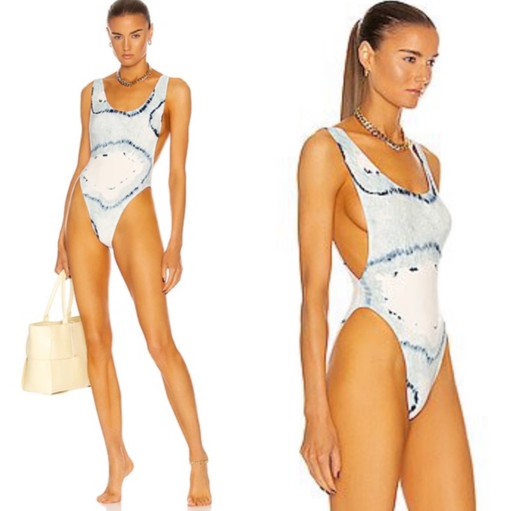NORMA KAMALI Marissa Tie Dye One-piece Swimsuit In Blue Tie Dye